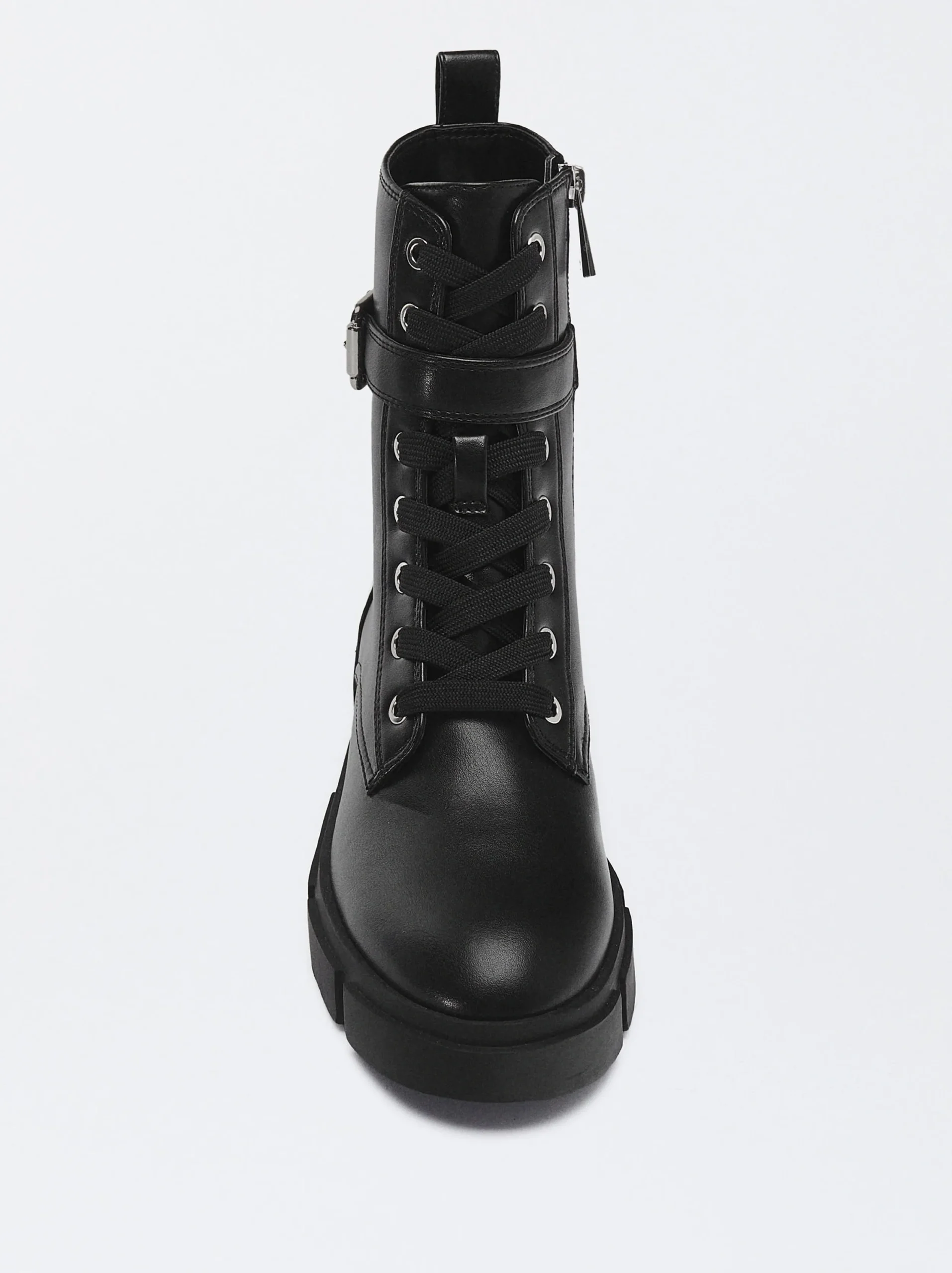 PARFOIS Exclusivo Online - Botín Con Cordones Y Hebilla Negro Best Sale