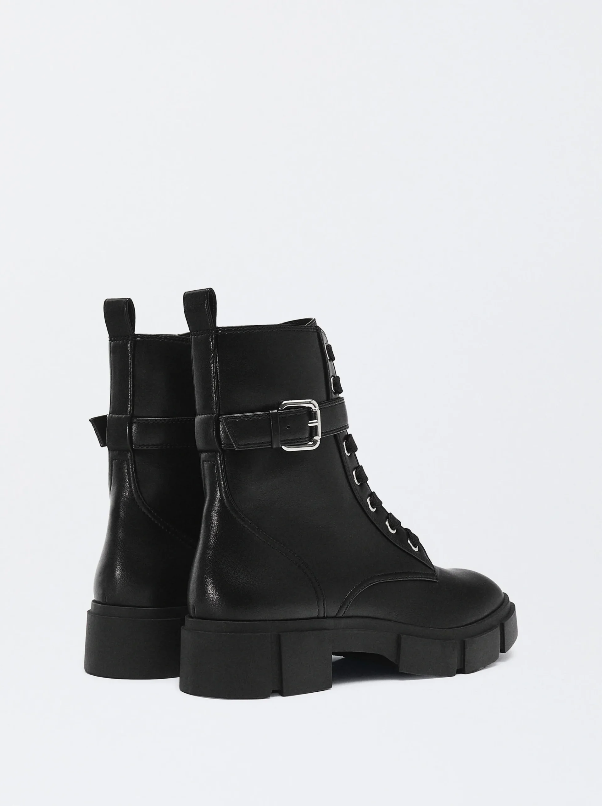 PARFOIS Exclusivo Online - Botín Con Cordones Y Hebilla Negro Best Sale