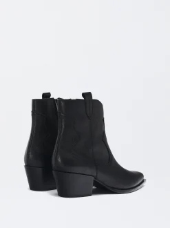 PARFOIS Exclusivo Online - Botín Cowboy De Piel Negro Best Sale