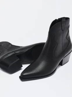 PARFOIS Exclusivo Online - Botín Cowboy De Piel Negro Best Sale