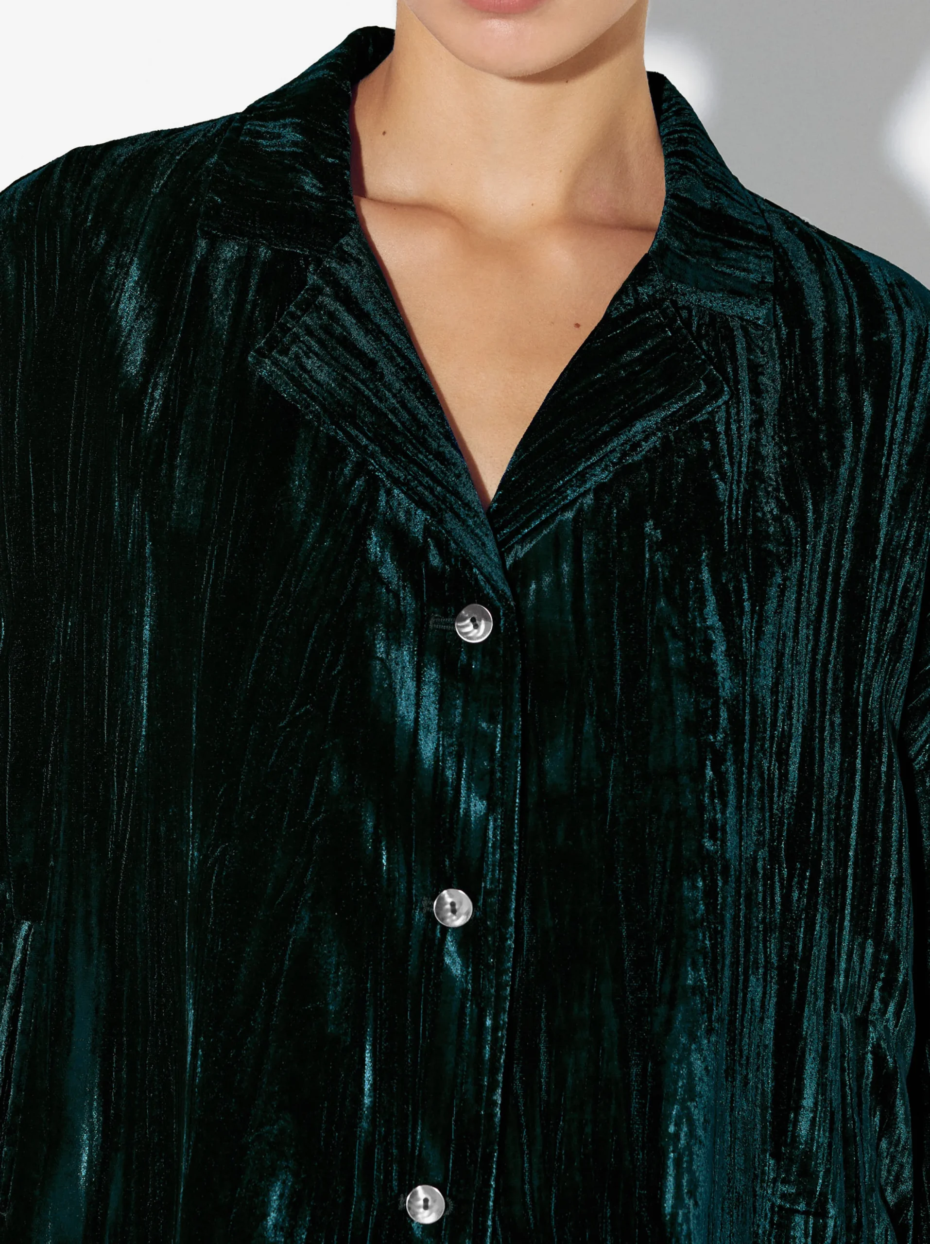 PARFOIS Exclusivo Online - Camisa De Terciopelo Azul Flash Sale
