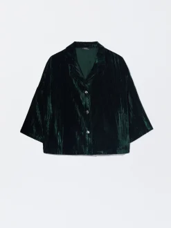 PARFOIS Exclusivo Online - Camisa De Terciopelo Azul Flash Sale