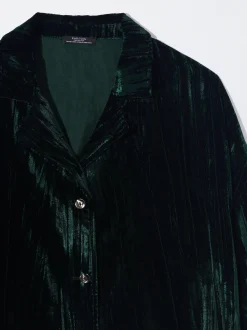 PARFOIS Exclusivo Online - Camisa De Terciopelo Azul Flash Sale