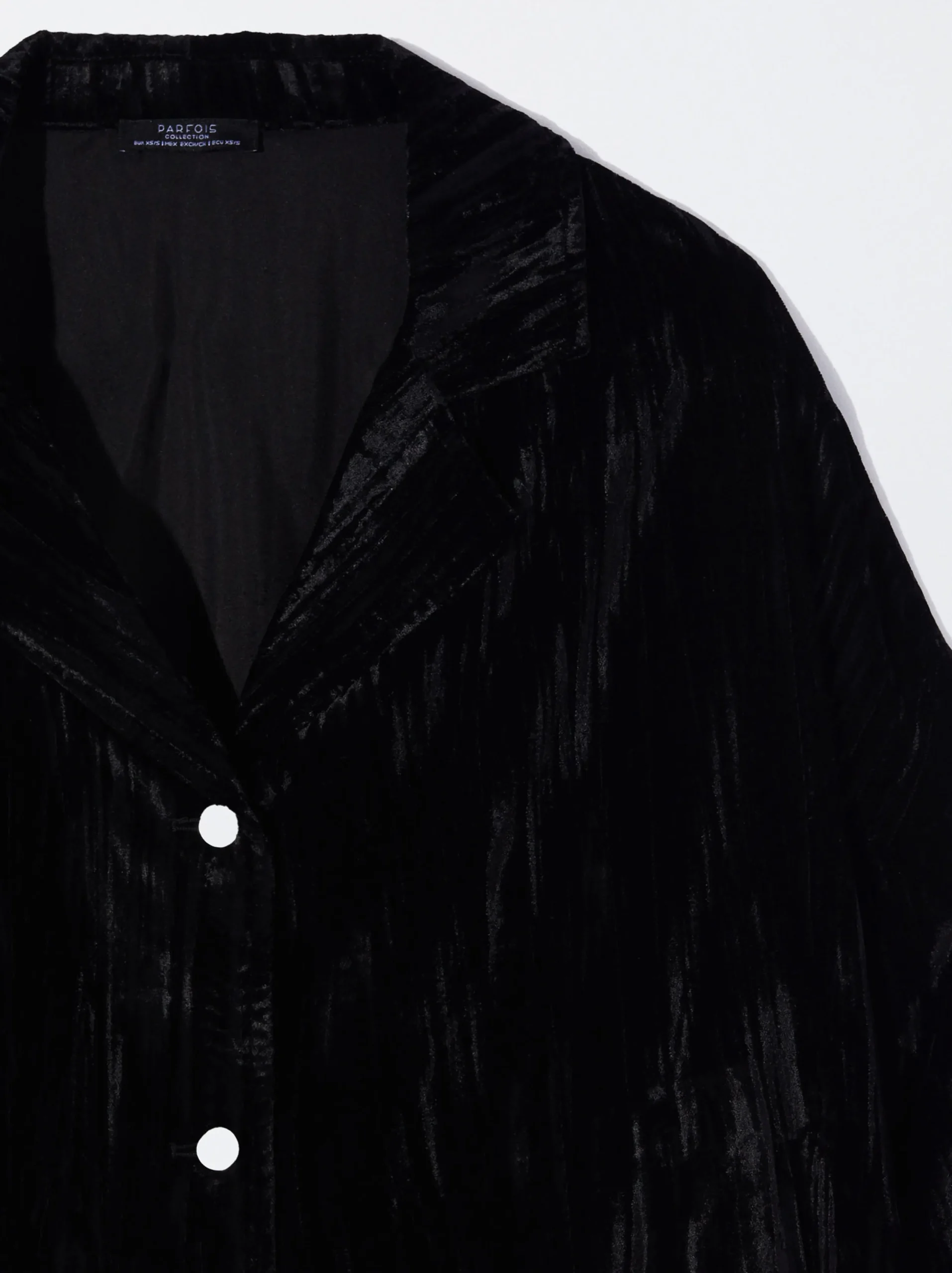 PARFOIS Exclusivo Online - Camisa De Terciopelo Negro New