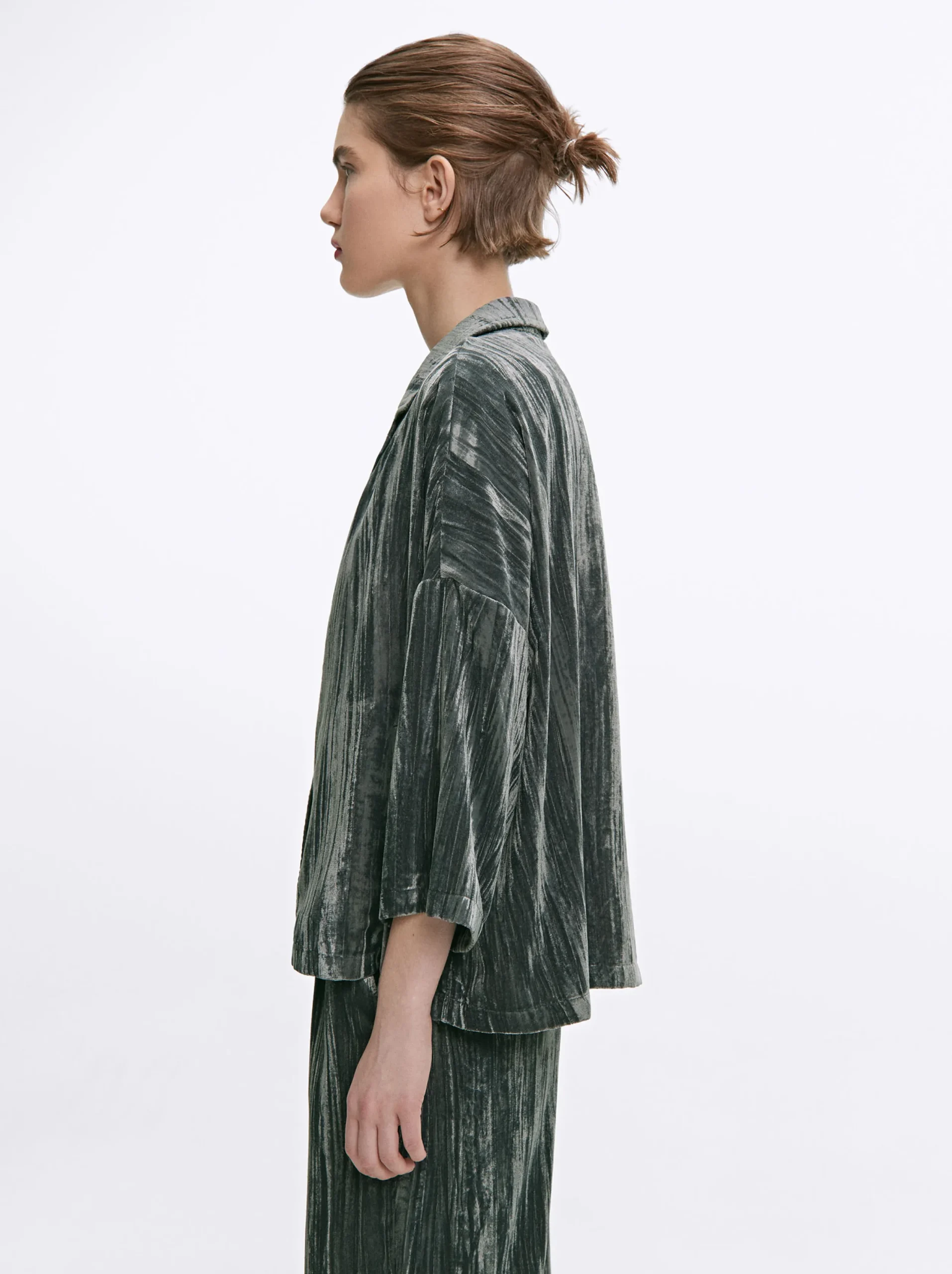 PARFOIS Exclusivo Online - Camisa De Terciopelo Gris Shop