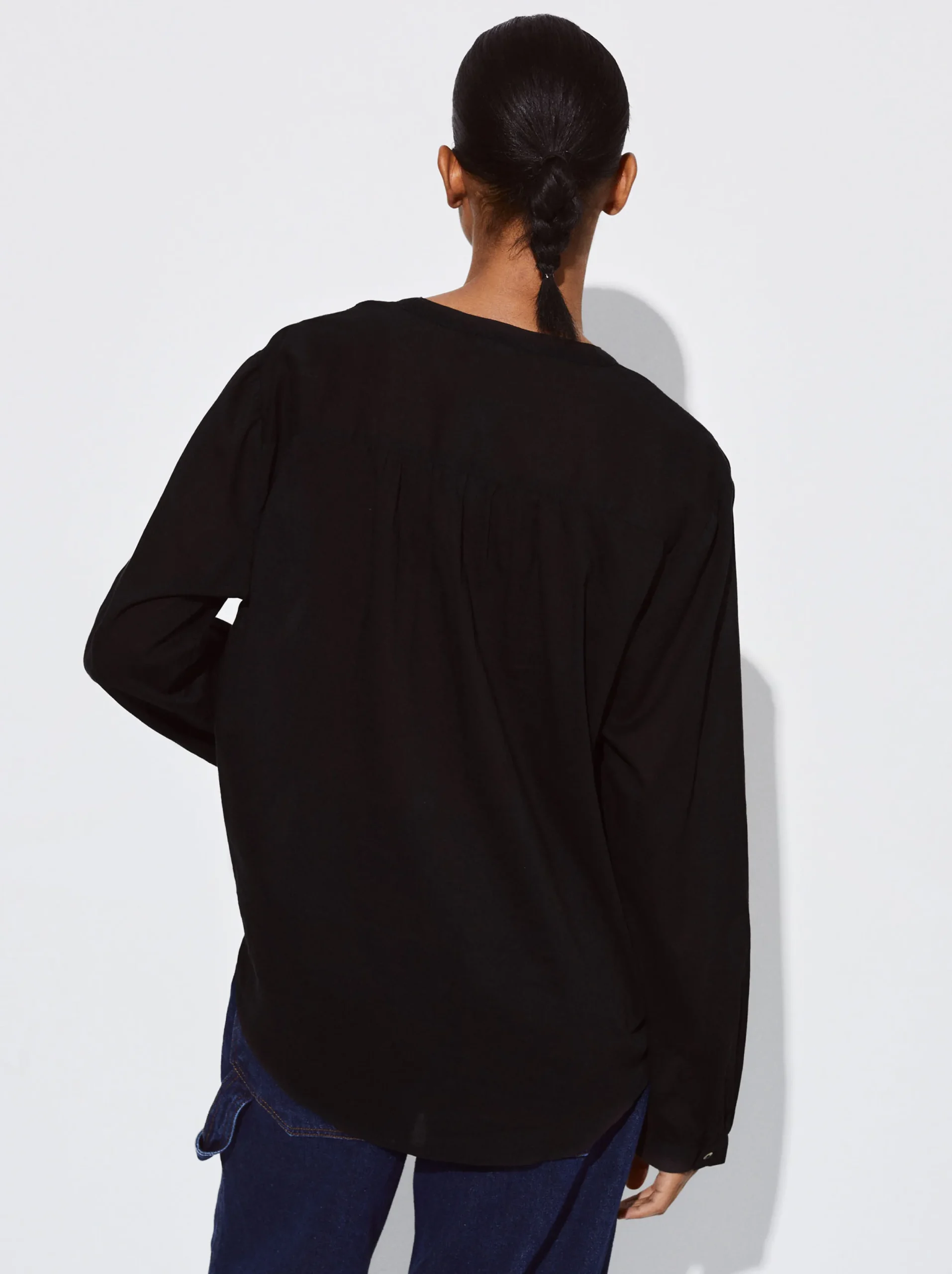 PARFOIS Exclusivo Online - Camisa Algodón Manga Larga Negro Discount