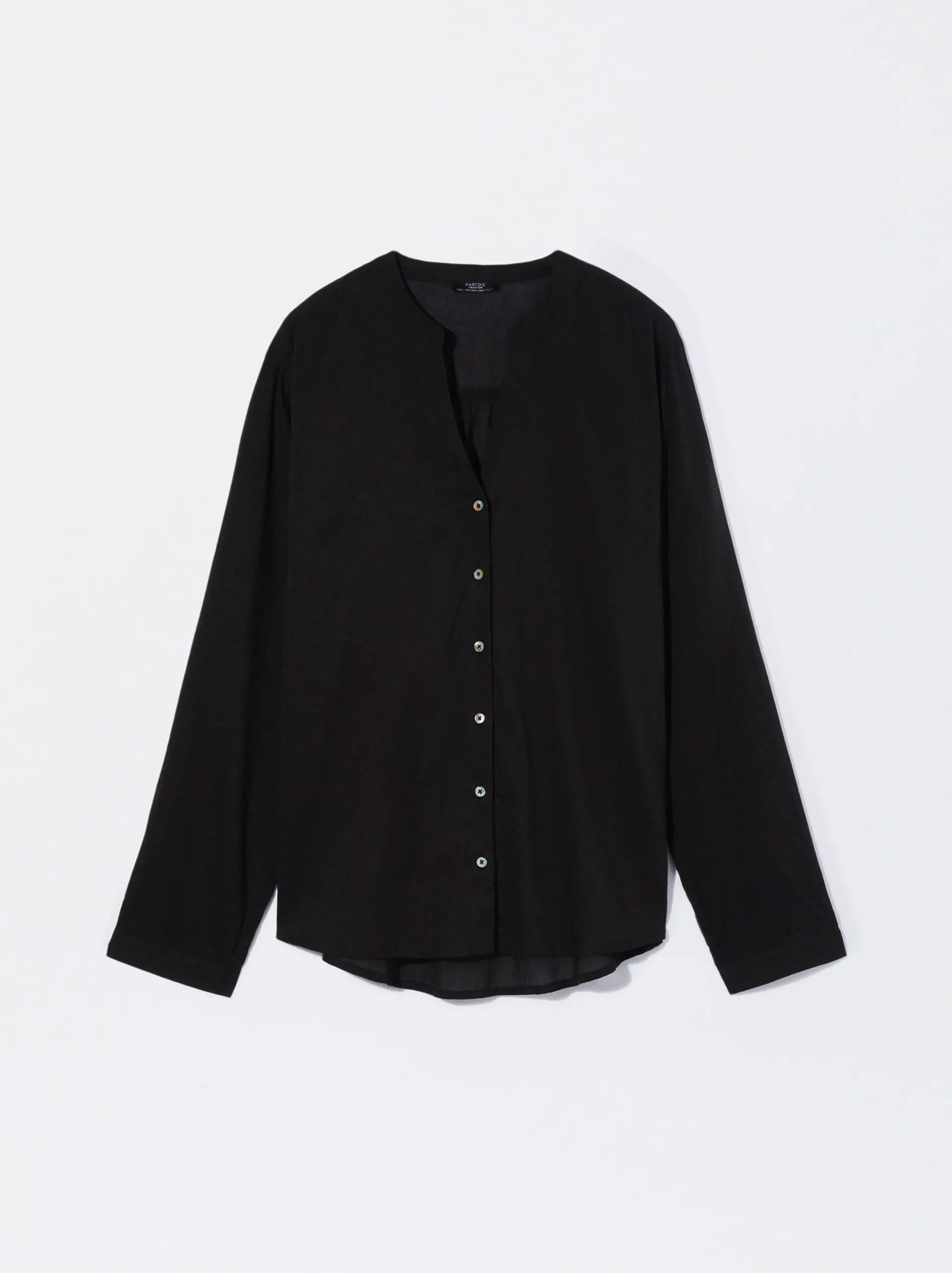 PARFOIS Exclusivo Online - Camisa Algodón Manga Larga Negro Discount