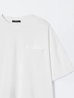 PARFOIS Exclusivo Online - Camiseta Algodón Con Bolsillo Blanco Clearance