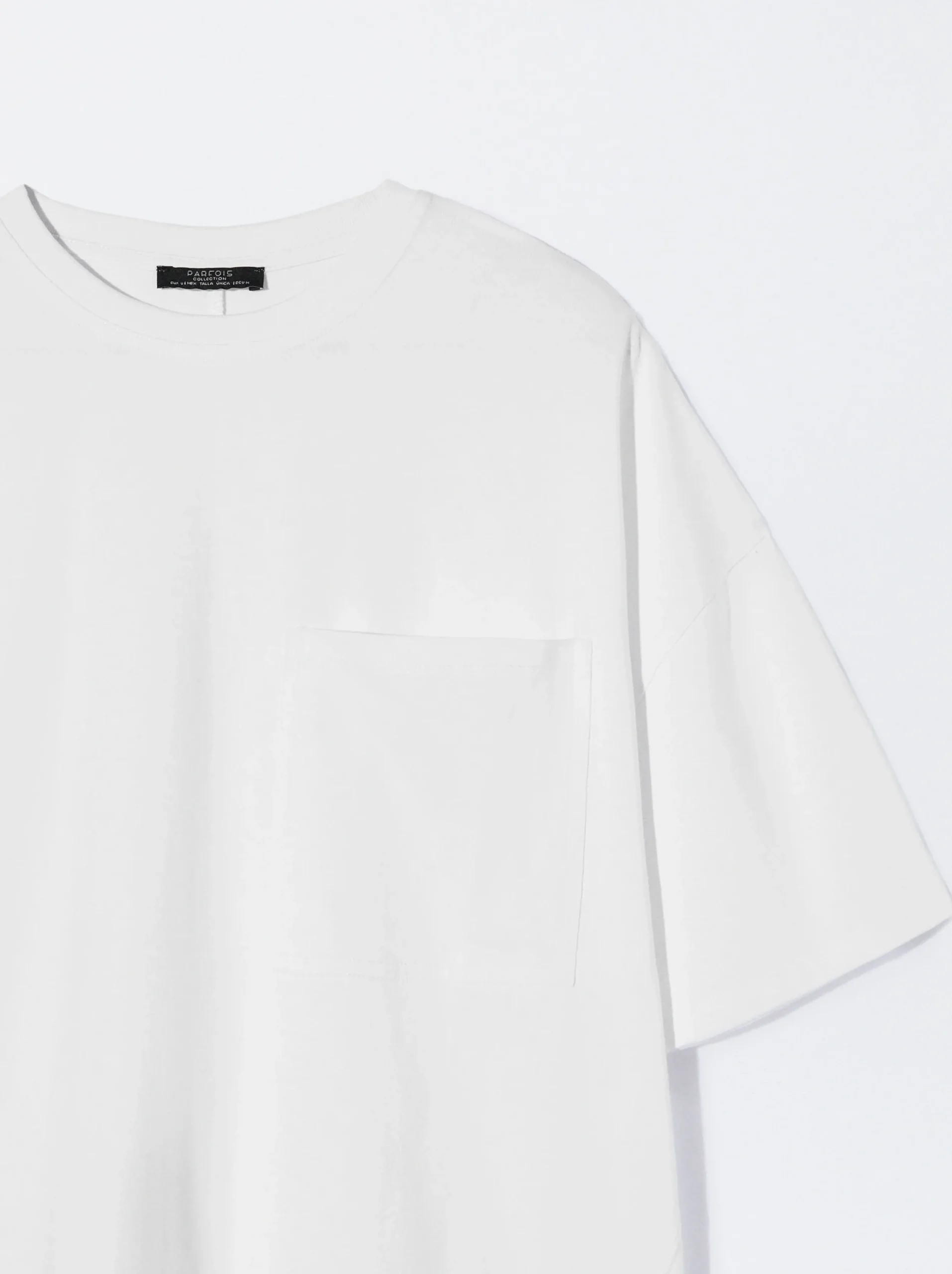 PARFOIS Exclusivo Online - Camiseta Algodón Con Bolsillo Blanco Clearance