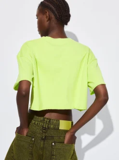 PARFOIS Exclusivo Online - Camiseta Cropped Cut Out Verde Outlet