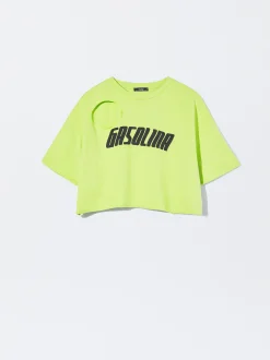 PARFOIS Exclusivo Online - Camiseta Cropped Cut Out Verde Outlet