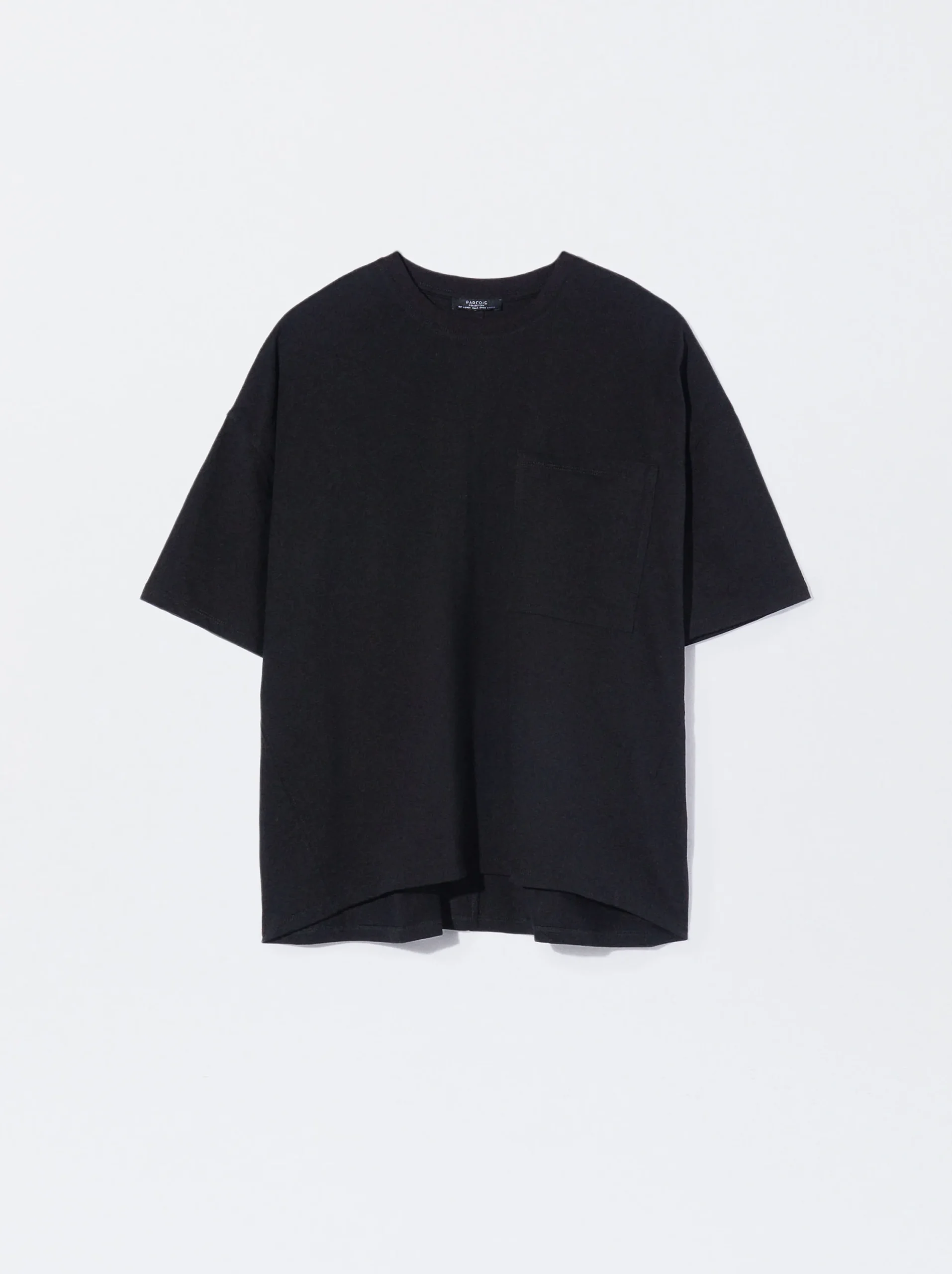 PARFOIS Exclusivo Online - Camiseta Algodón Con Bolsillo Negro Best Sale