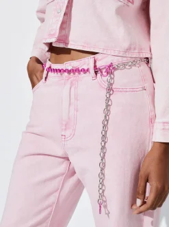 PARFOIS Exclusivo Online - Cintur&oacute;n Met&aacute;lico Con Charms Rosa Outlet