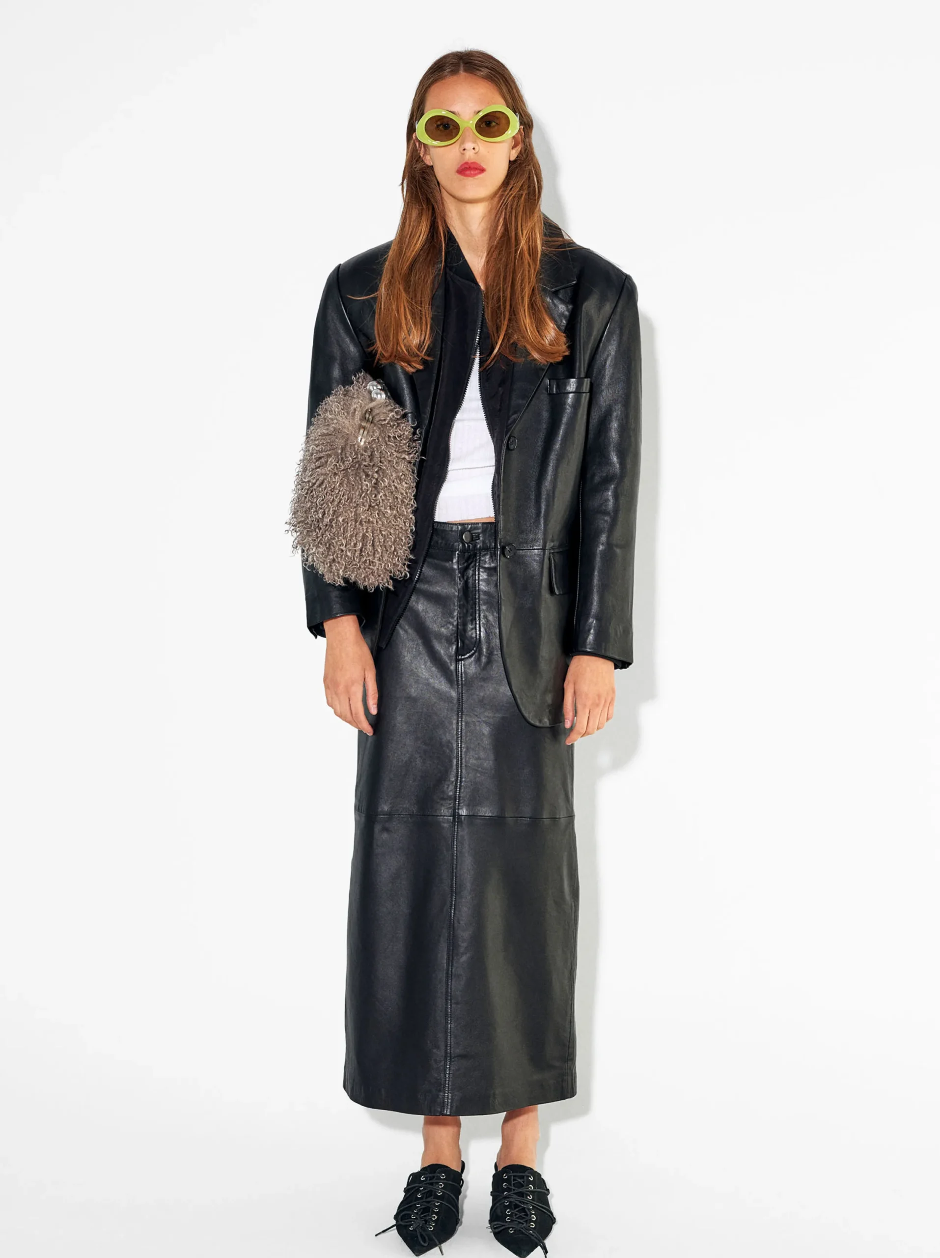 PARFOIS Exclusivo Online - Falda Larga De Piel Negro New