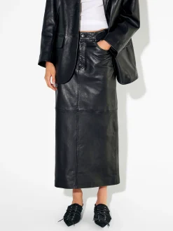 PARFOIS Exclusivo Online - Falda Larga De Piel Negro New