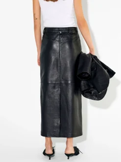 PARFOIS Exclusivo Online - Falda Larga De Piel Negro New