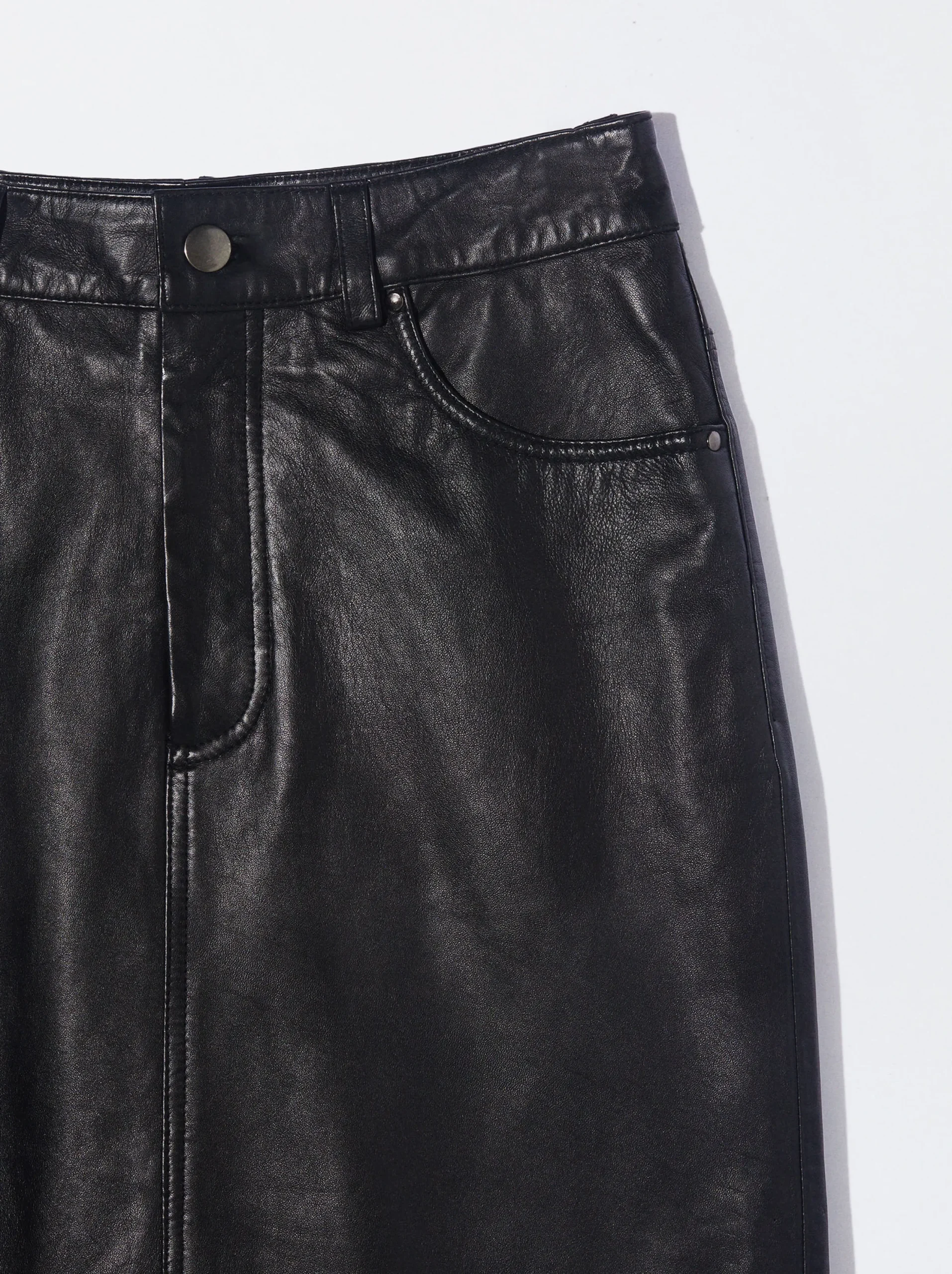 PARFOIS Exclusivo Online - Falda Larga De Piel Negro New