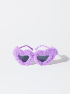 PARFOIS Exclusivo Online - Gafas De Sol Corázon Con Pelo Violeta Fashion
