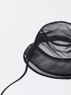 PARFOIS Exclusivo Online - Gorro Bucket Organza Negro Fashion