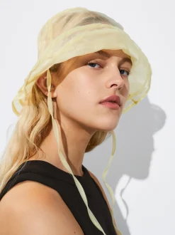 PARFOIS Exclusivo Online - Gorro Bucket Organza Amarillo Online