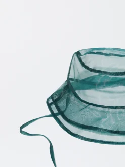 PARFOIS Exclusivo Online - Gorro Bucket Organza Verde Hot