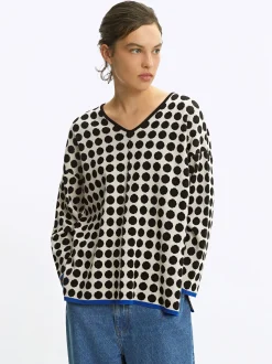 PARFOIS Exclusivo Online - Jersey Jacquard Cuello De Pico Negro Clearance