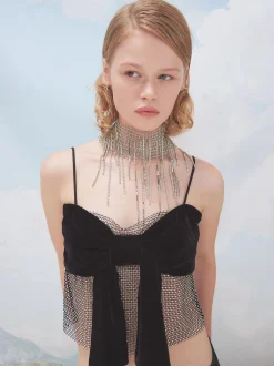 PARFOIS Exclusivo Online - Maxi Collar Efecto Malla Con Cristales Plateado Cheap