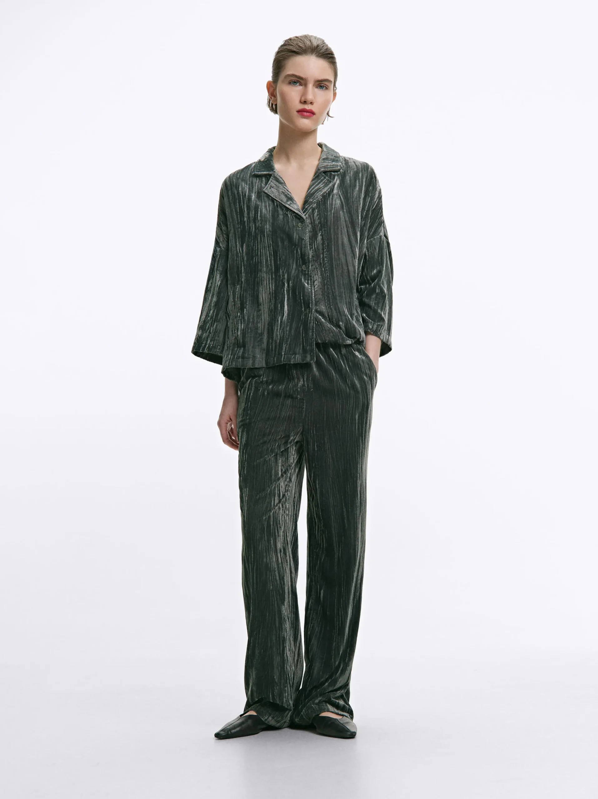 PARFOIS Exclusivo Online - Pantalón De Terciopelo Gris Cheap