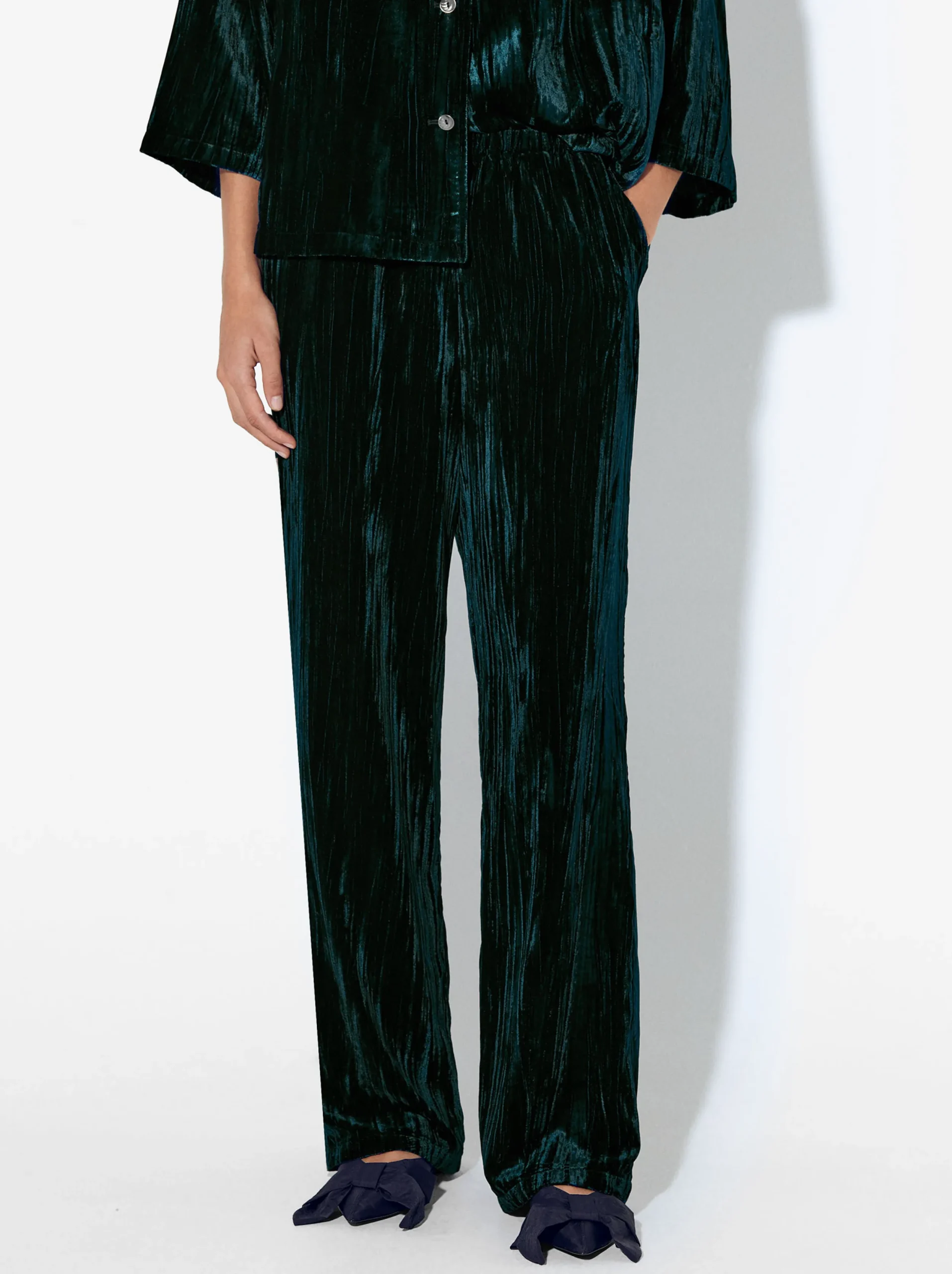 PARFOIS Exclusivo Online - Pantalón De Terciopelo Azul Fashion