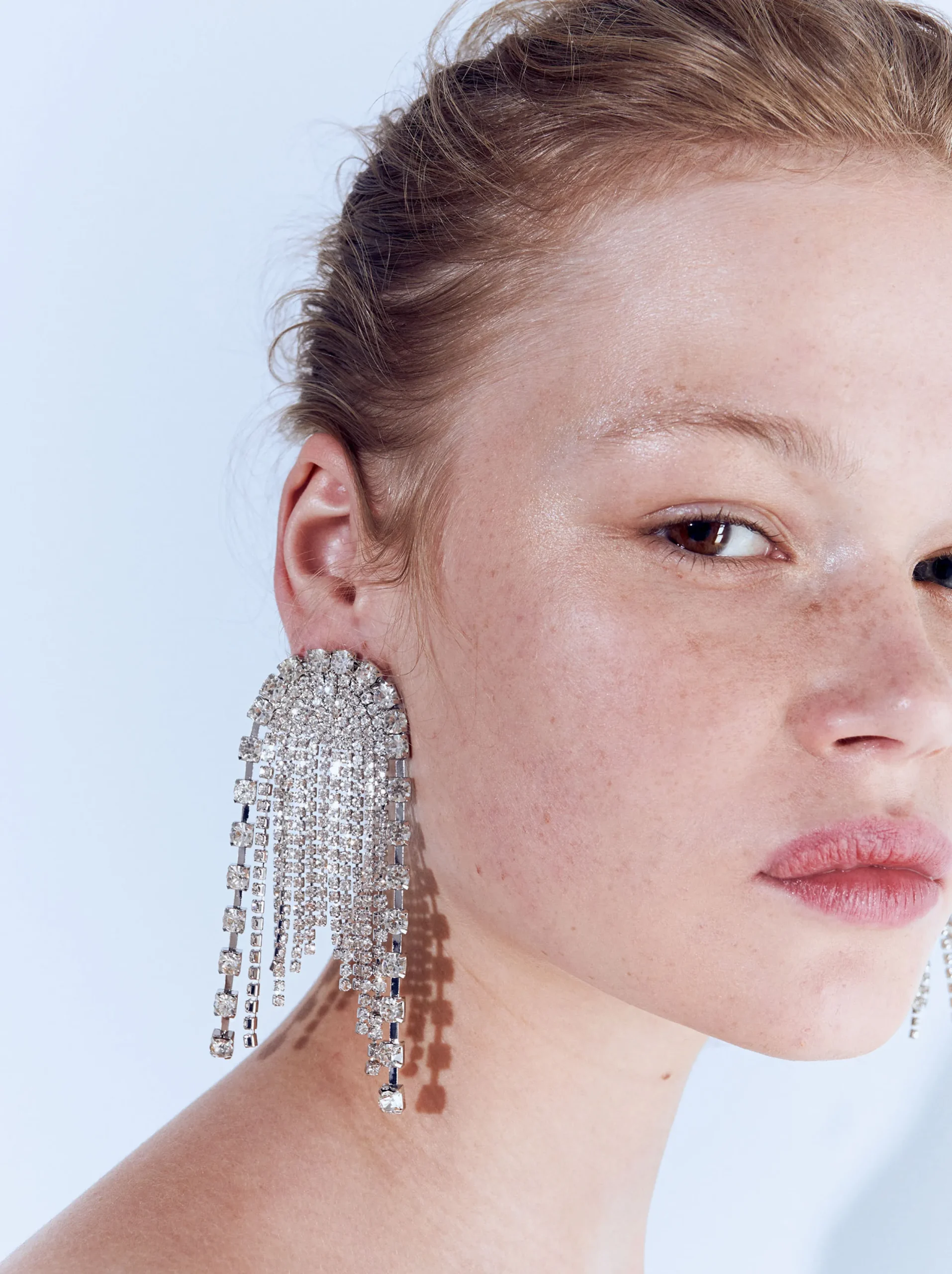 PARFOIS Exclusivo Online - Pendientes Largos Con Cristales Plateado Hot
