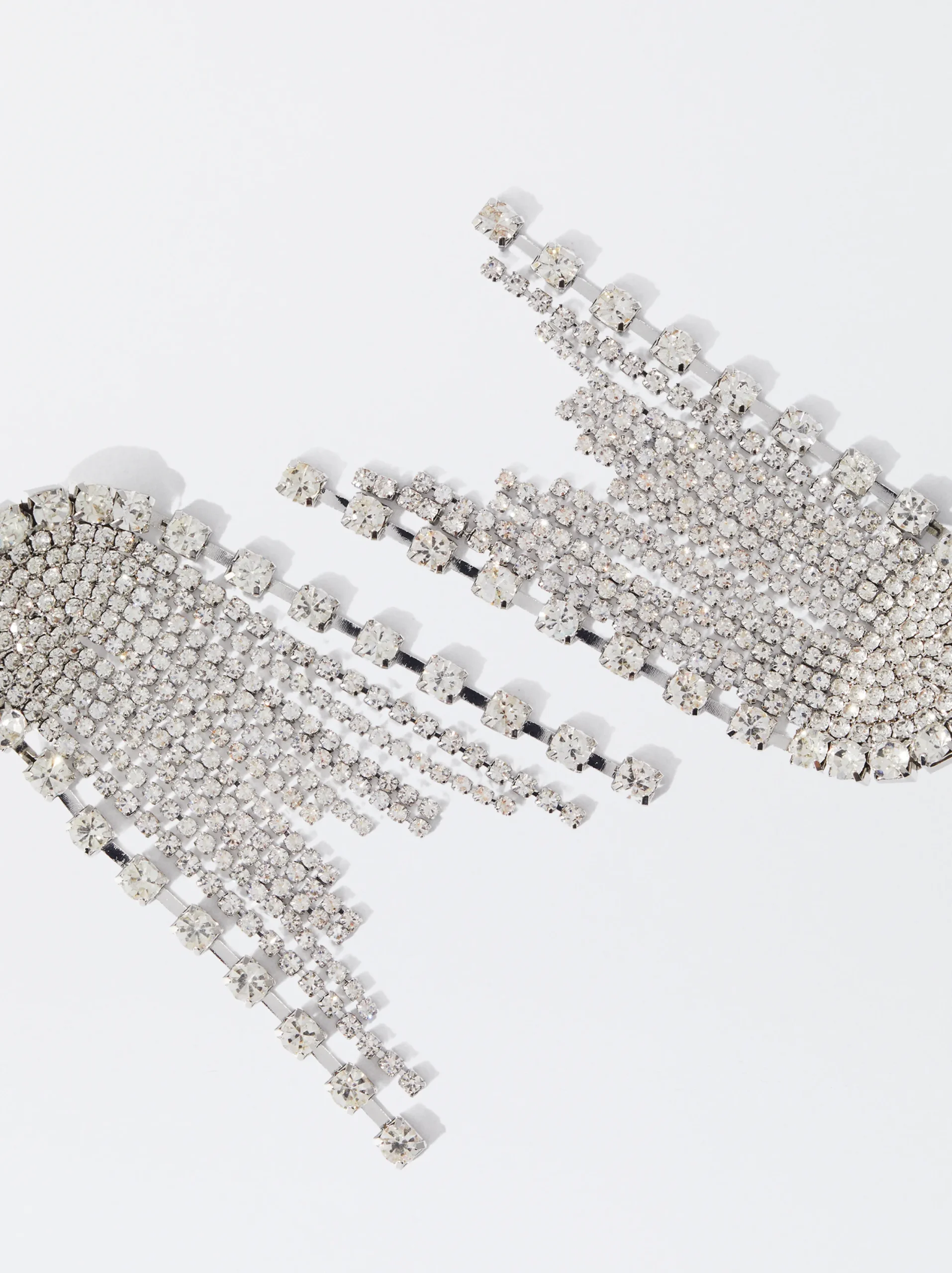 PARFOIS Exclusivo Online - Pendientes Largos Con Cristales Plateado Hot