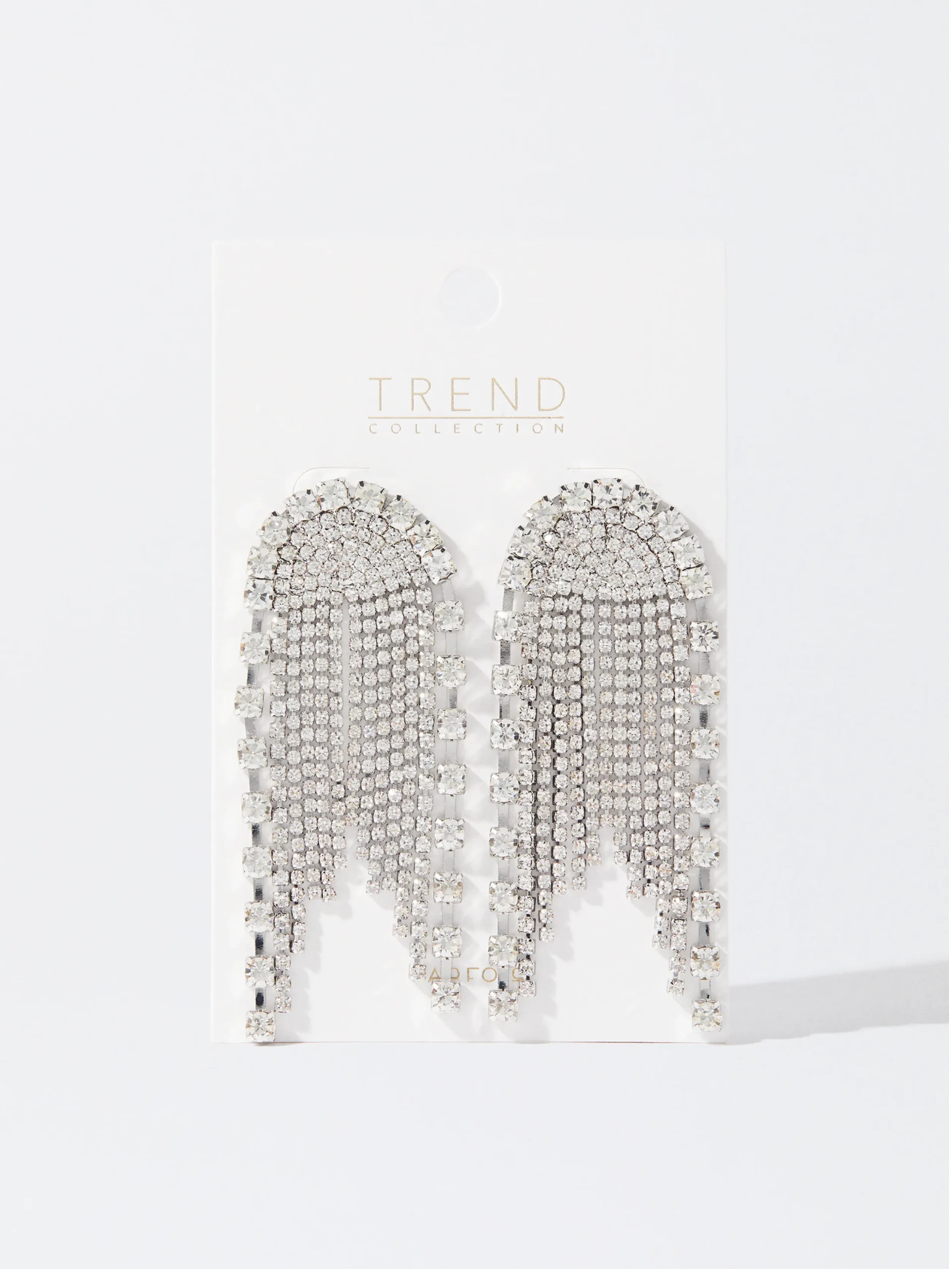 PARFOIS Exclusivo Online - Pendientes Largos Con Cristales Plateado Hot