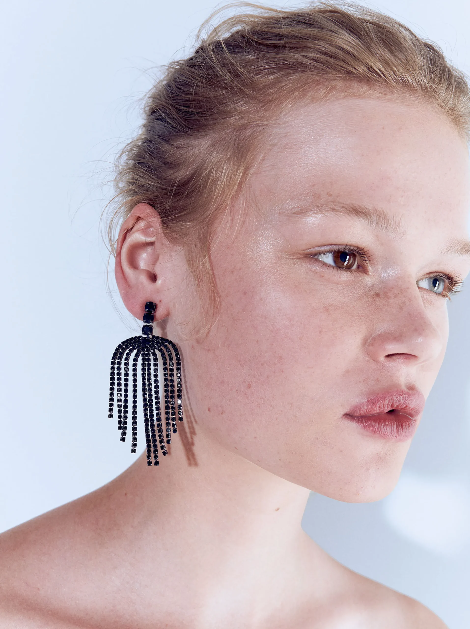 PARFOIS Exclusivo Online - Pendientes Largos Con Cristales Negro Sale