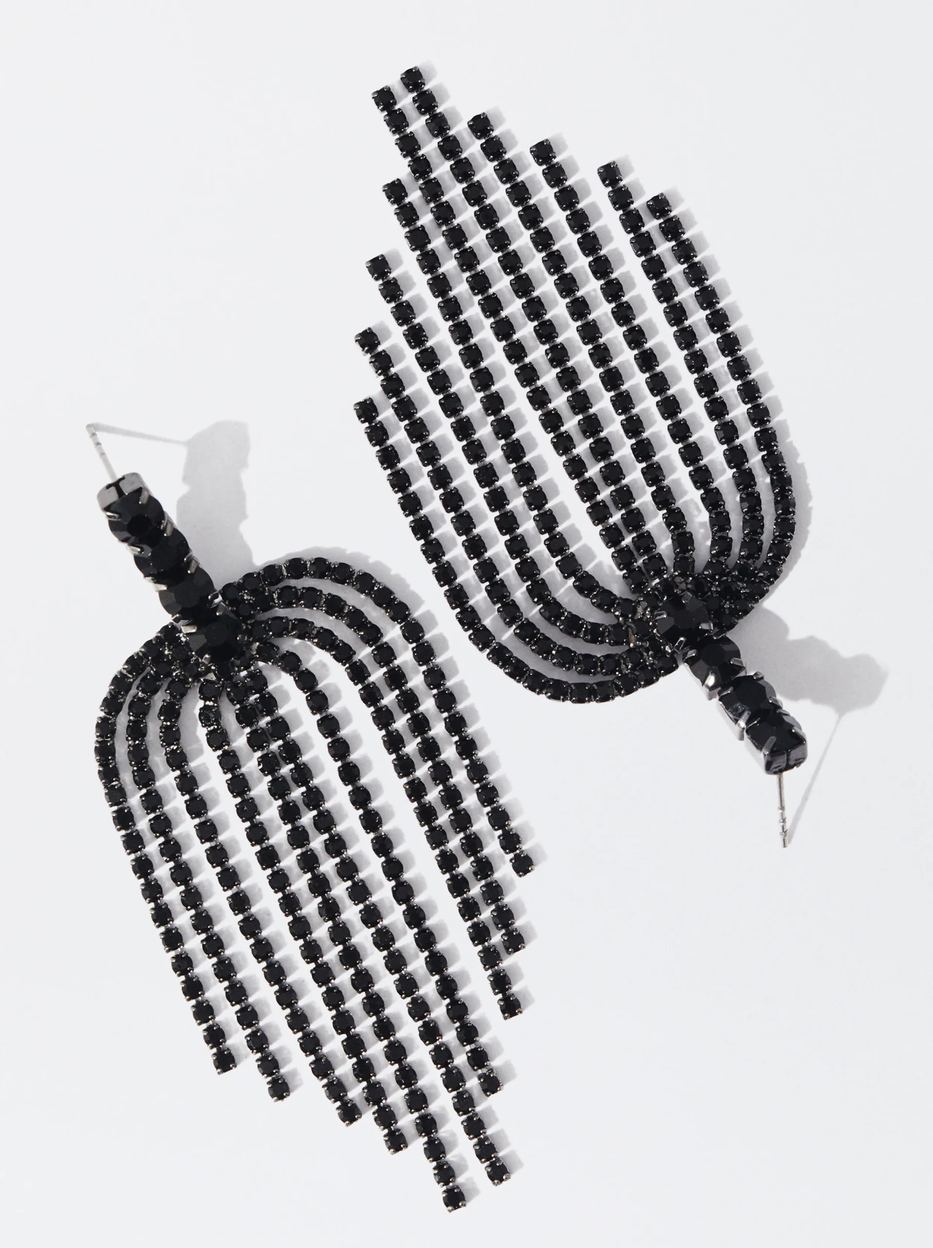 PARFOIS Exclusivo Online - Pendientes Largos Con Cristales Negro Sale