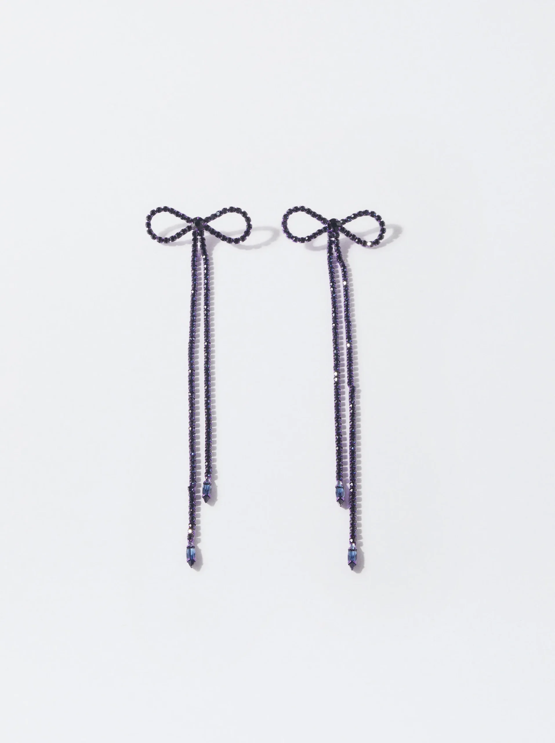 PARFOIS Exclusivo Online - Pendientes Lazo Con Cristales Violeta Sale