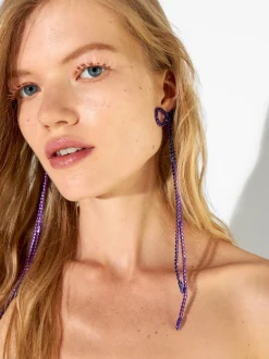 PARFOIS Exclusivo Online - Pendientes Lazo Con Cristales Violeta Sale