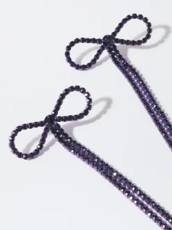 PARFOIS Exclusivo Online - Pendientes Lazo Con Cristales Violeta Sale