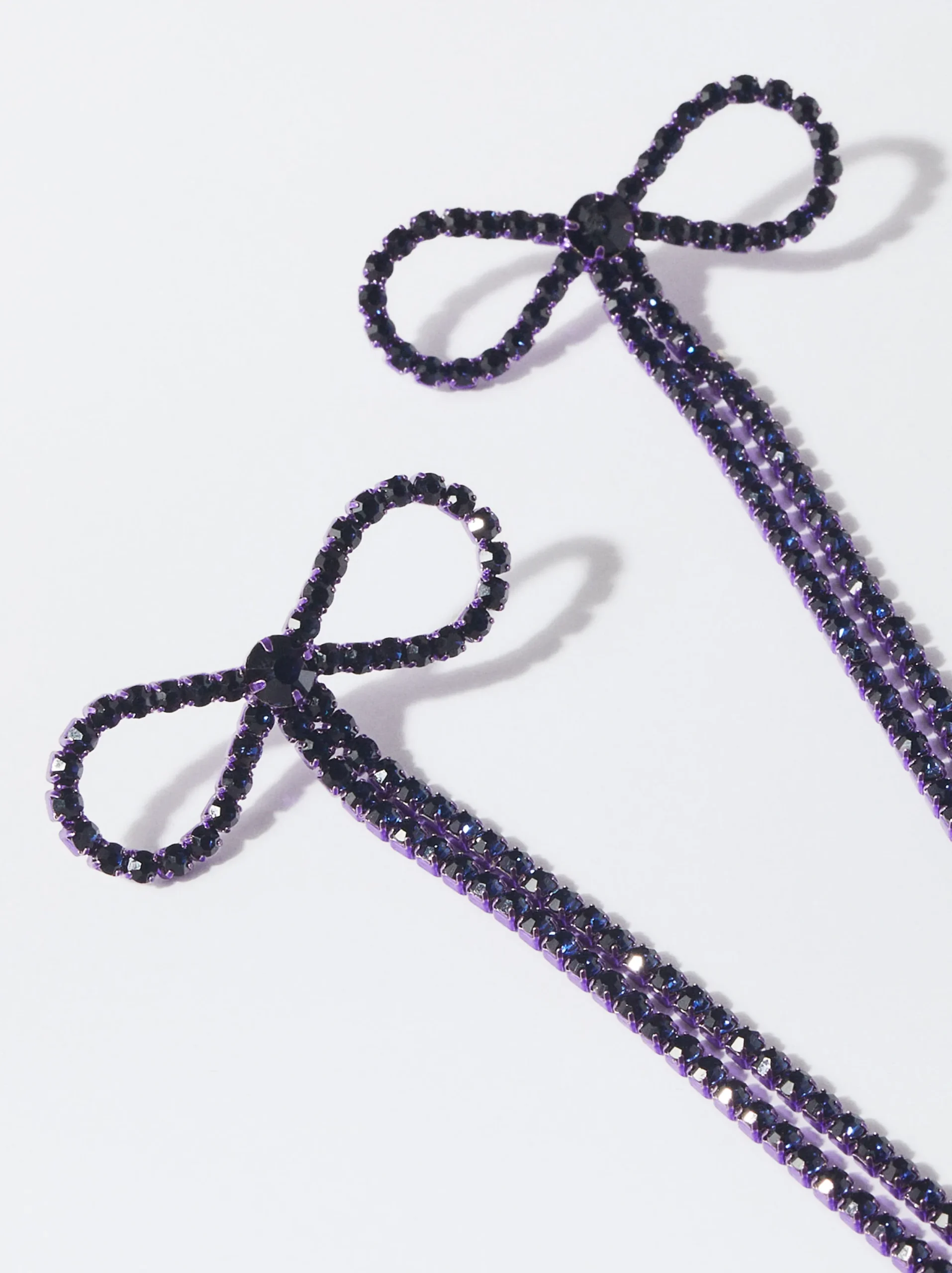 PARFOIS Exclusivo Online - Pendientes Lazo Con Cristales Violeta Sale