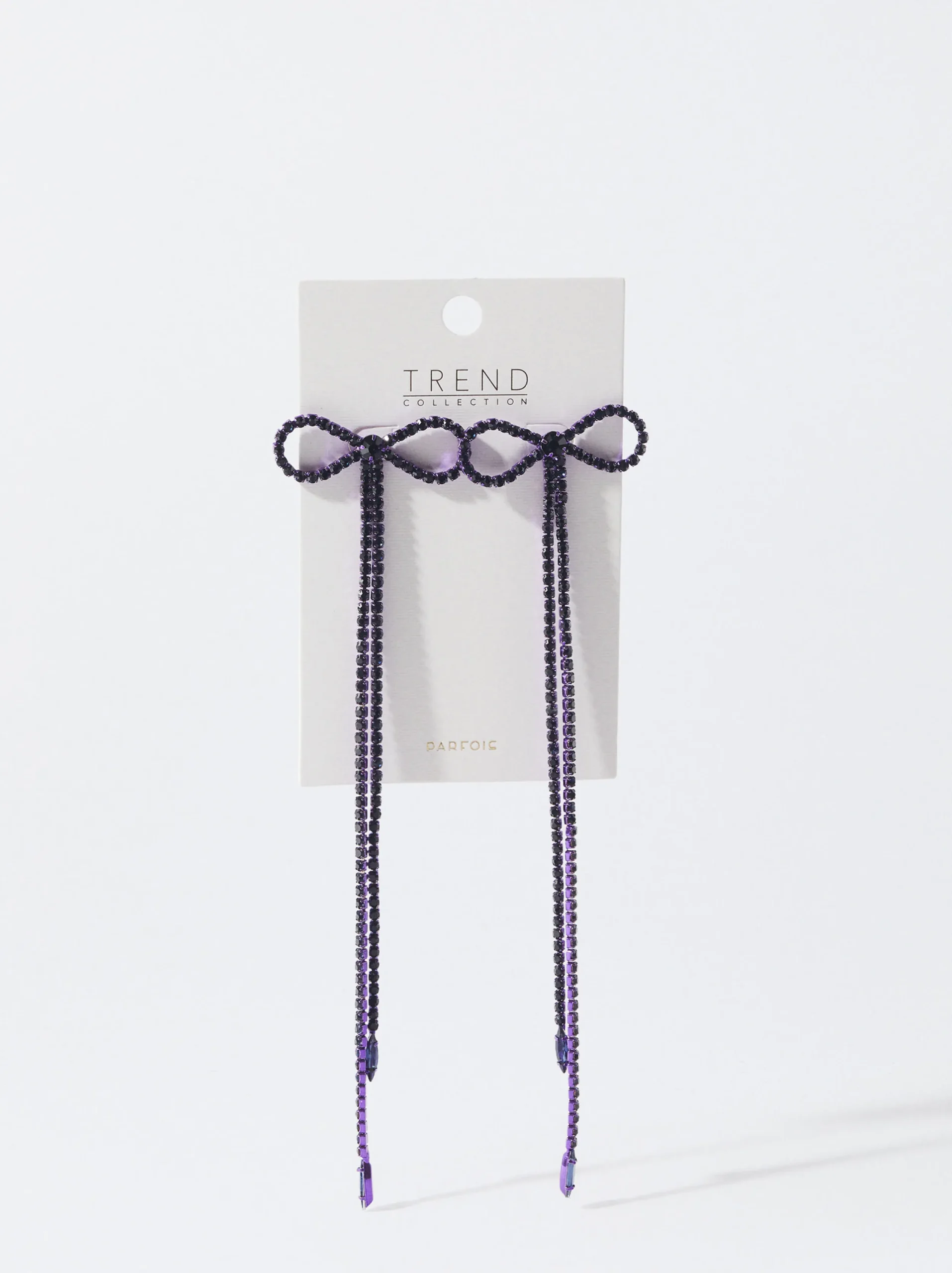 PARFOIS Exclusivo Online - Pendientes Lazo Con Cristales Violeta Sale