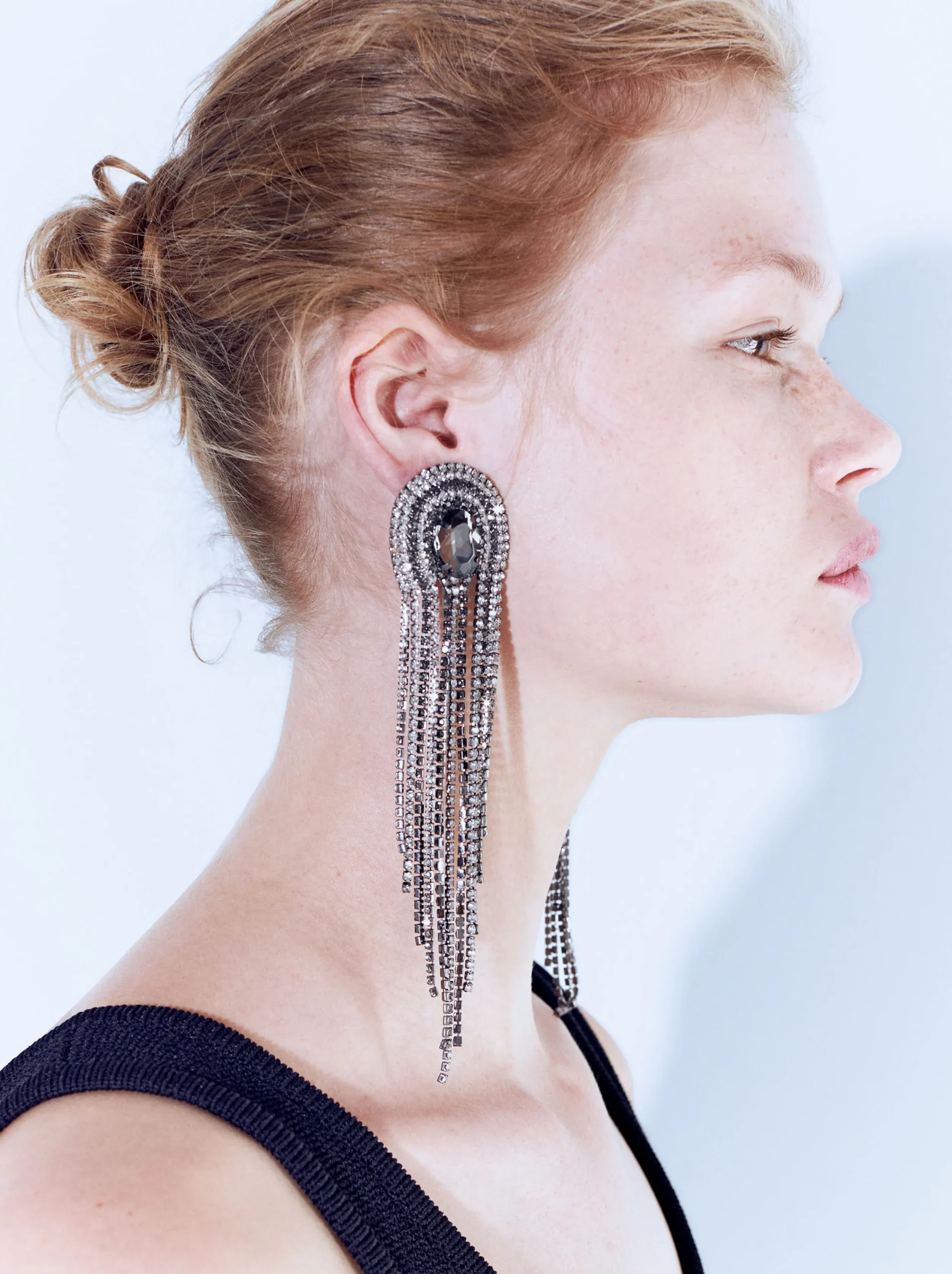 PARFOIS Exclusivo Online - Pendientes Largos Con Cristales Plateado Cheap