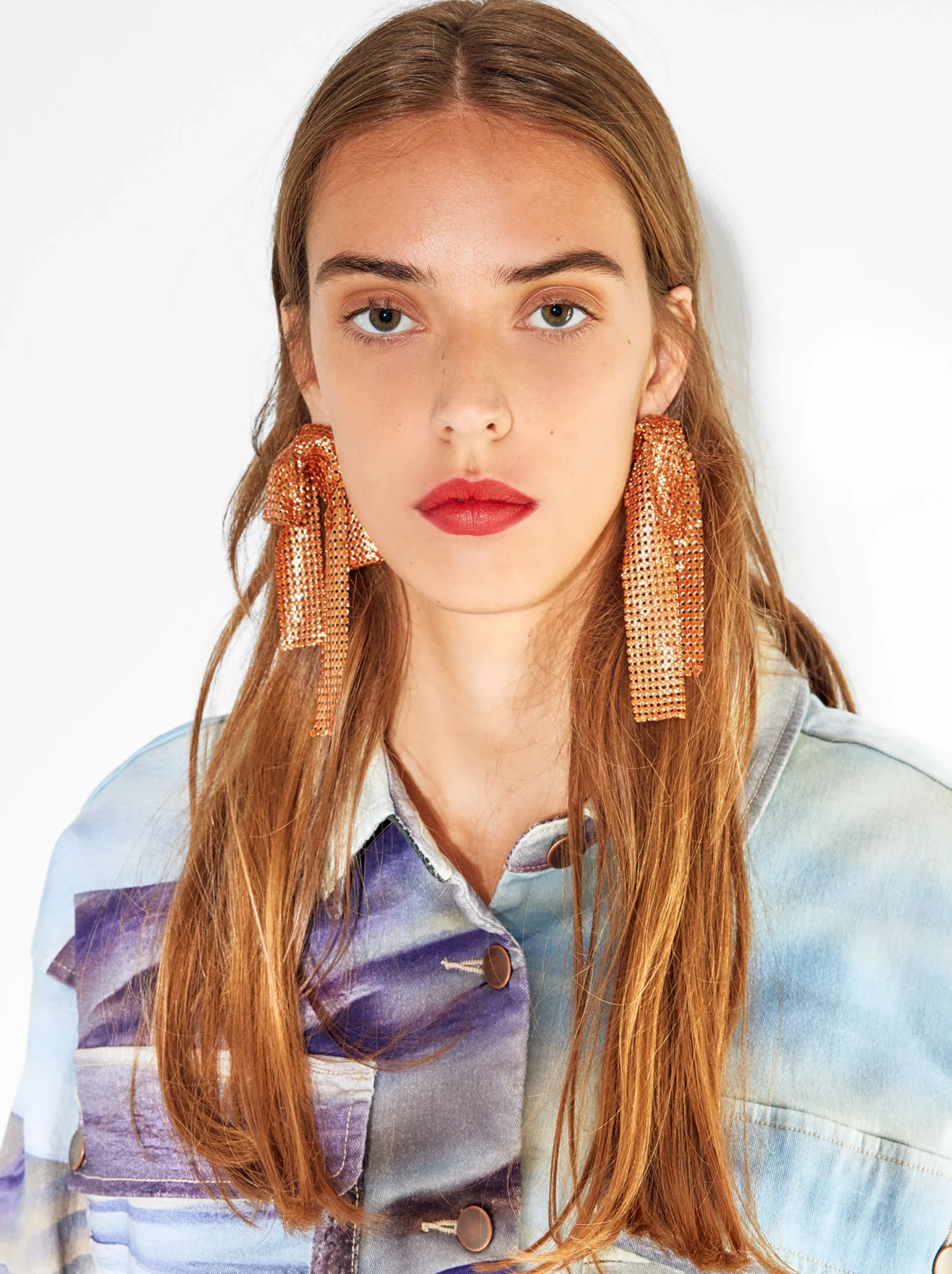 PARFOIS Exclusivo Online - Pendientes De Lazo Mesh Naranja New