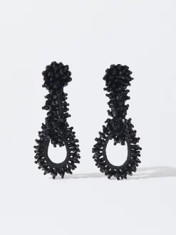 PARFOIS Exclusivo Online - Pendientes Entrelazados Con Cristales Negro Sale