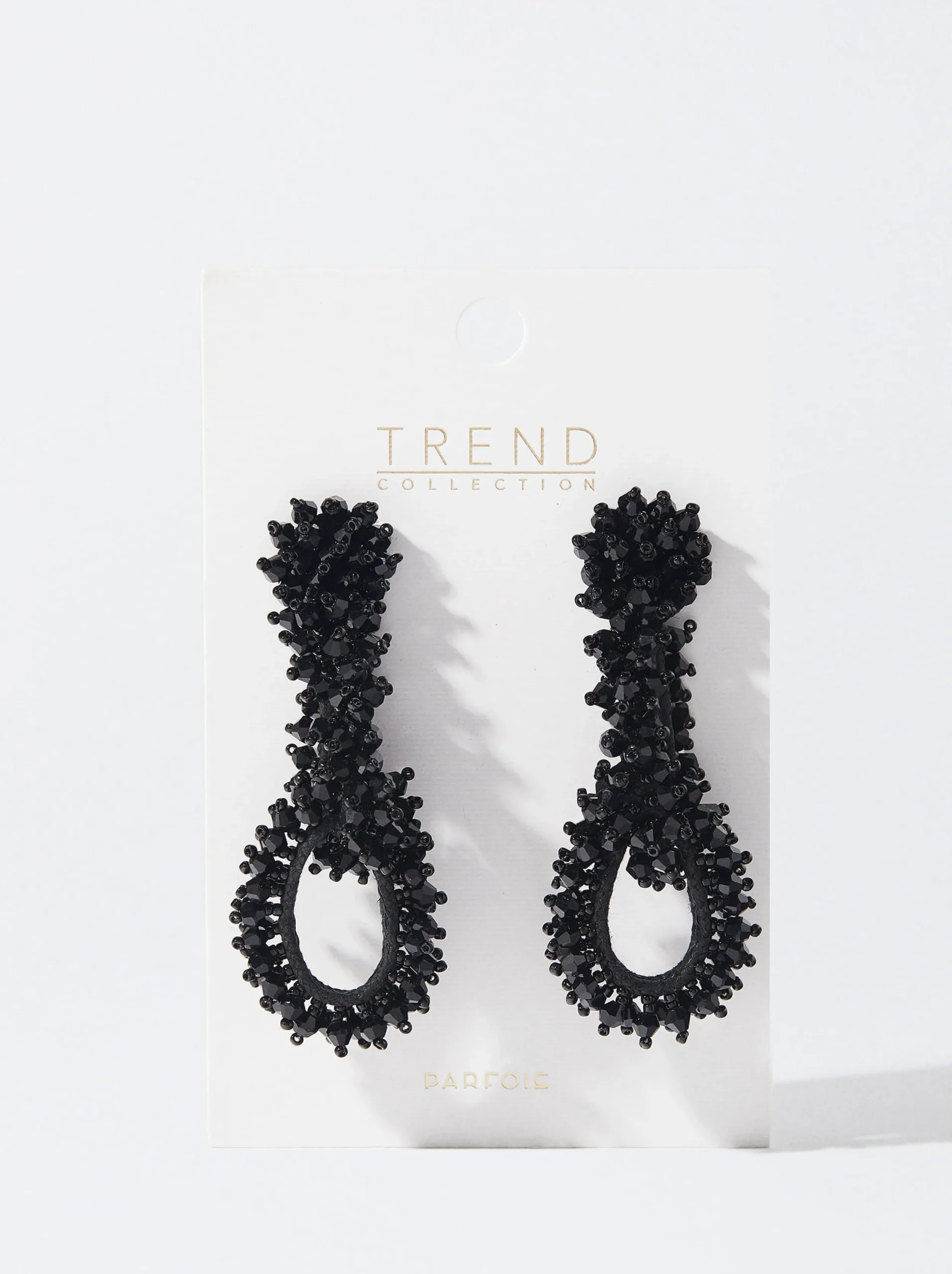 PARFOIS Exclusivo Online - Pendientes Entrelazados Con Cristales Negro Sale