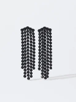PARFOIS Exclusivo Online - Pendientes Largos Con Cristales Negro Clearance