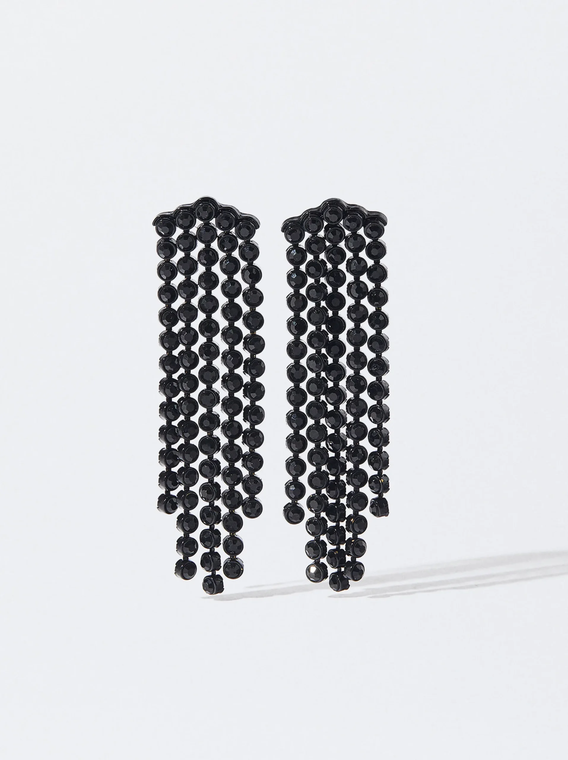 PARFOIS Exclusivo Online - Pendientes Largos Con Cristales Negro Clearance