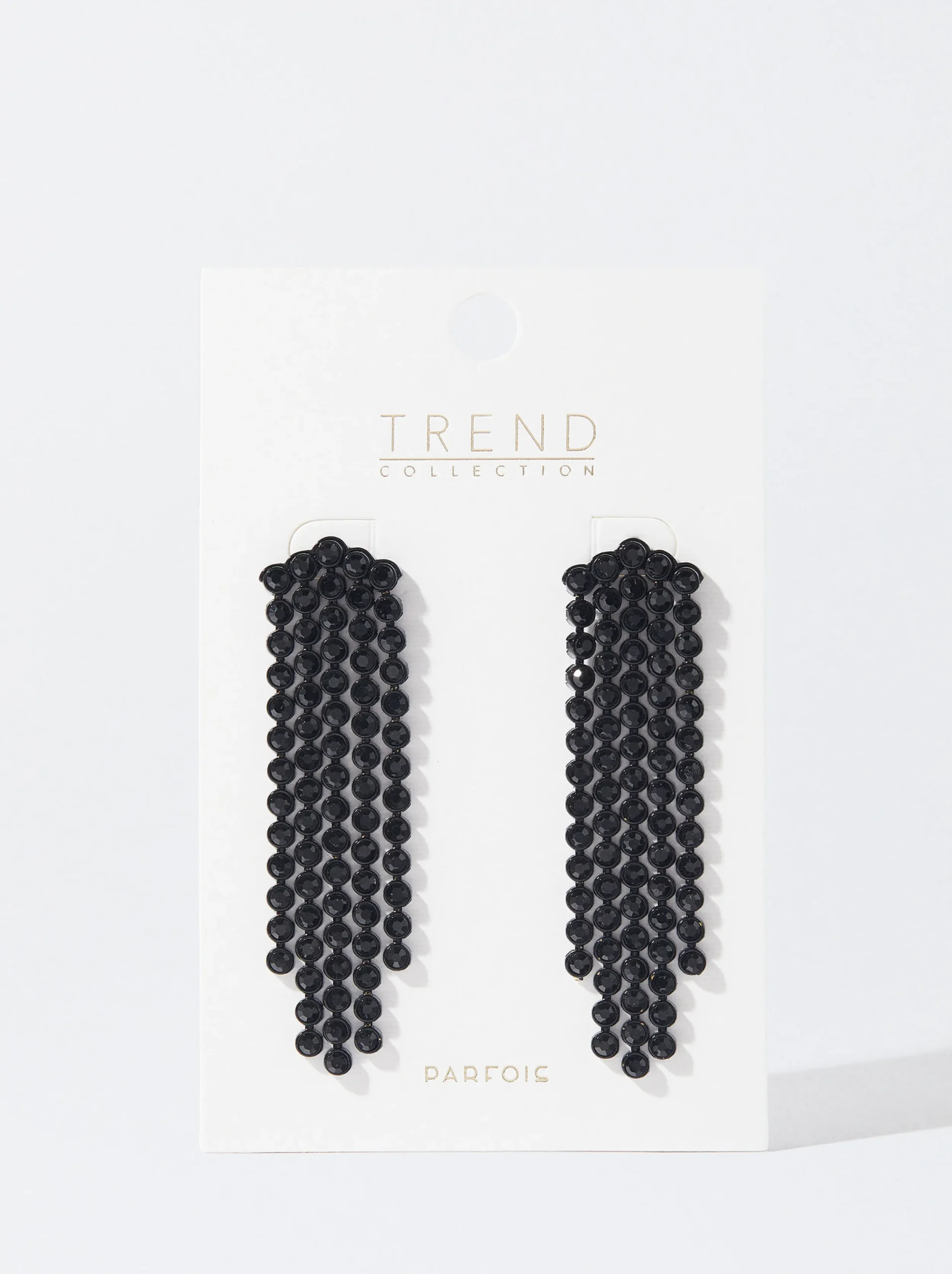 PARFOIS Exclusivo Online - Pendientes Largos Con Cristales Negro Clearance