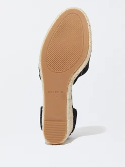 PARFOIS Exclusivo Online - Sandalia Cuña Yute Negro Clearance
