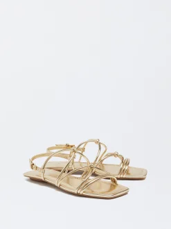 PARFOIS Exclusivo Online - Sandalia Plana Nudos Dorado Online