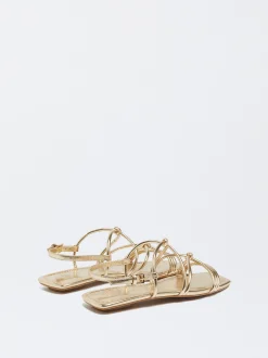 PARFOIS Exclusivo Online - Sandalia Plana Nudos Dorado Online