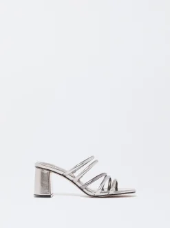 PARFOIS Exclusivo Online - Sandalia Tacón Tiras Metalizadas Negro Flash Sale
